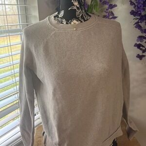 Cynthia Rowley Linen Blend Knit Sweater Small Neutral